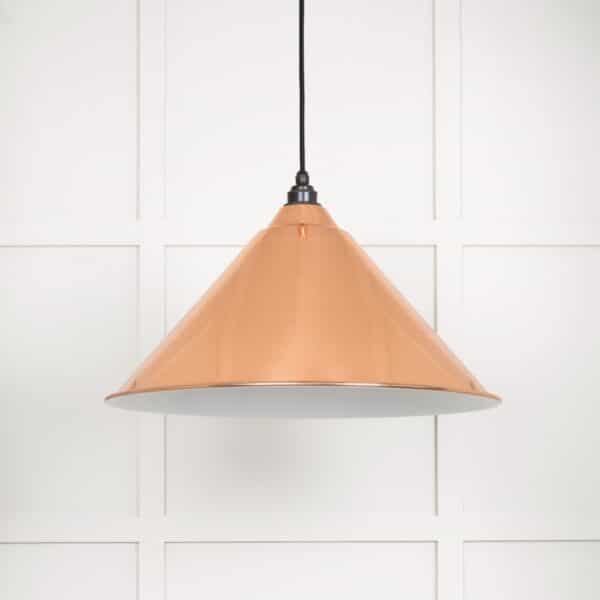 White Gloss Hockley Pendant in Copper 2