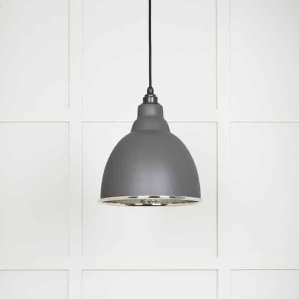 Hammered Nickel Brindley Pendant in Bluff 2