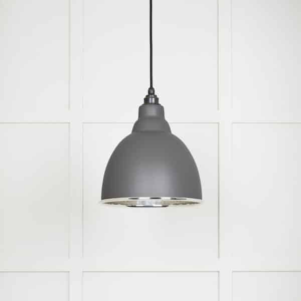 Hammered Nickel Brindley Pendant in Bluff 1