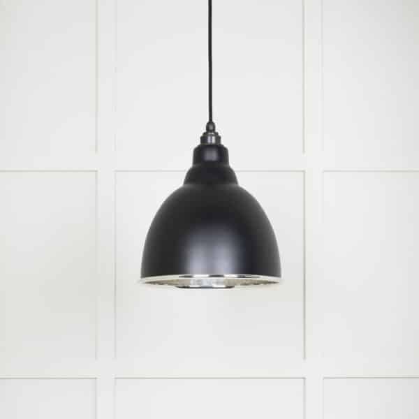 Hammered Nickel Brindley Pendant in Elan Black 1