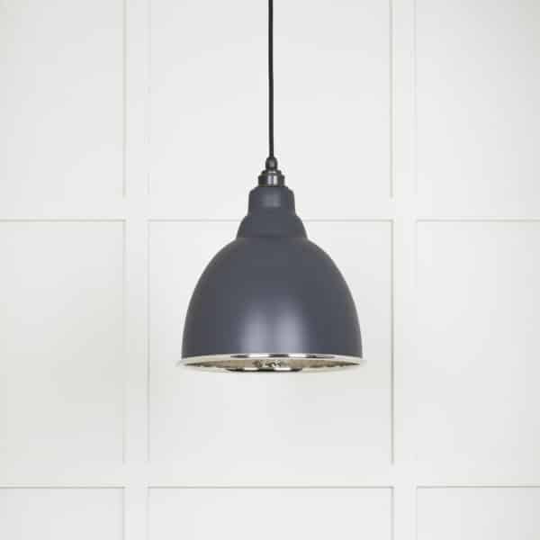 Hammered Nickel Brindley Pendant in Slate 2