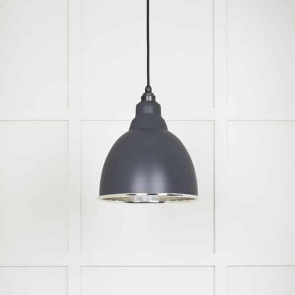 Hammered Nickel Brindley Pendant in Slate 1