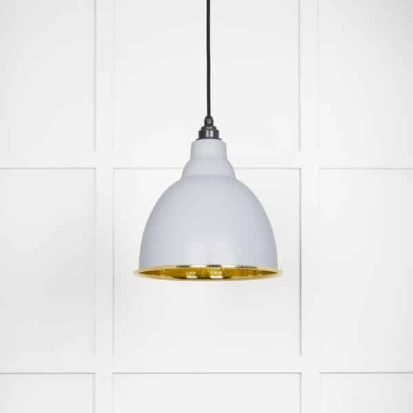 Hammered Brass Brindley Pendant in Birch 2