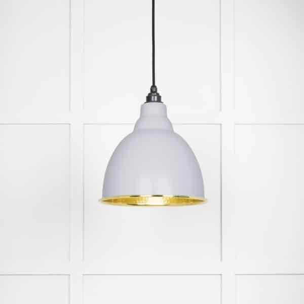 Hammered Brass Brindley Pendant in Birch 1