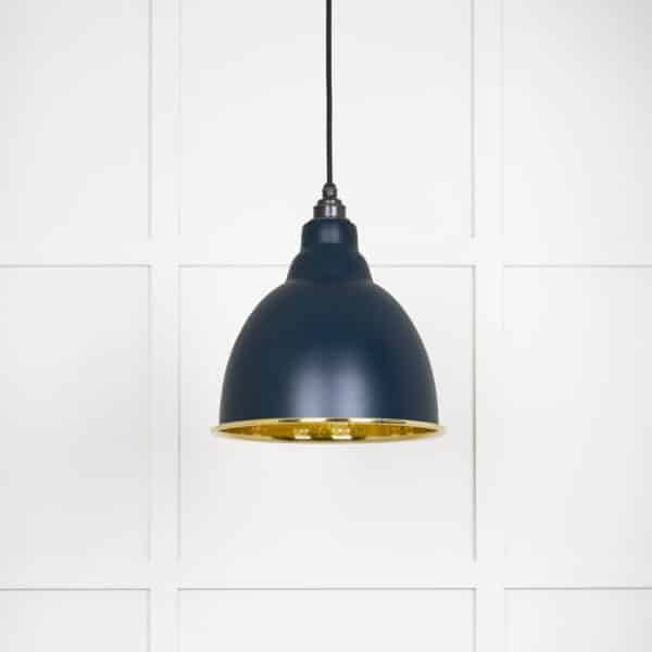 Hammered Brass Brindley Pendant in Dusk 2