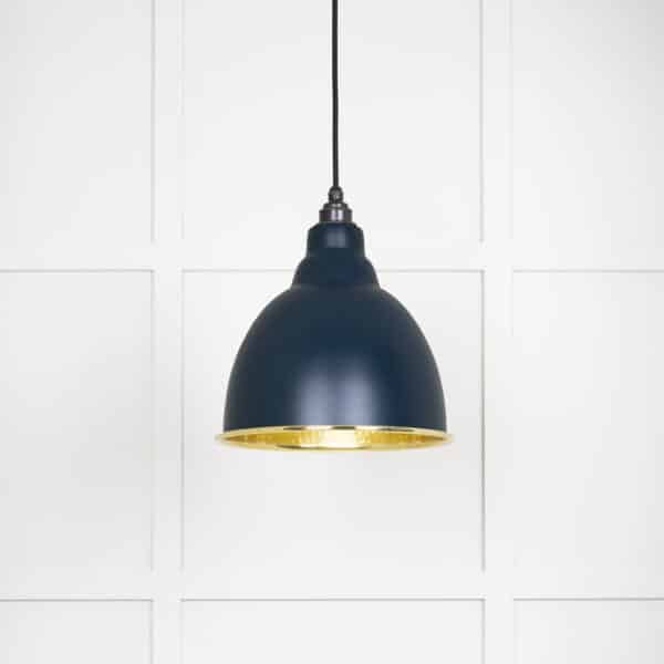 Hammered Brass Brindley Pendant in Dusk 1