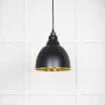 Hammered Brass Brindley Pendant in Elan Black 2
