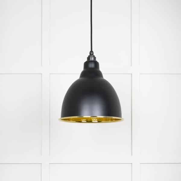 Hammered Brass Brindley Pendant in Elan Black 2