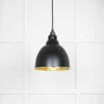 Hammered Brass Brindley Pendant in Elan Black 1