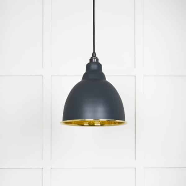 Hammered Brass Brindley Pendant in Soot 2