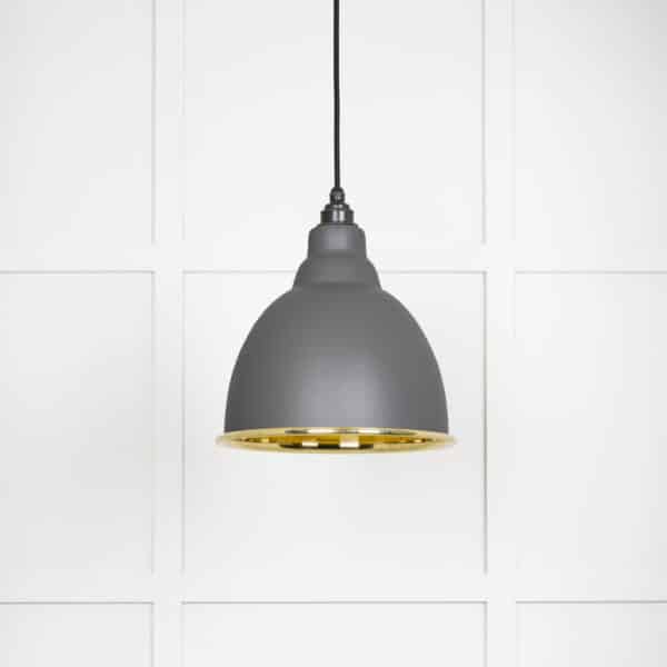 Smooth Brass Brindley Pendant in Bluff 2