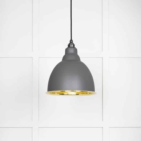 Smooth Brass Brindley Pendant in Bluff 1