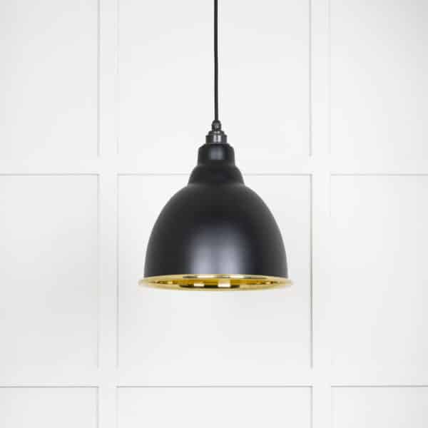 Smooth Brass Brindley Pendant in Elan Black 2