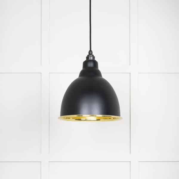 Smooth Brass Brindley Pendant in Elan Black 1