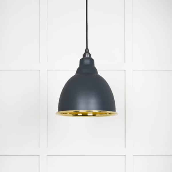 Smooth Brass Brindley Pendant in Soot 2