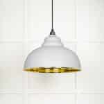 Hammered Brass Harborne Pendant in Flock 2