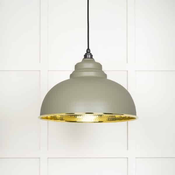 Hammered Brass Harborne Pendant in Tump 1