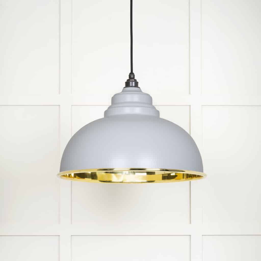 Smooth Brass Harborne Pendant in Birch 1