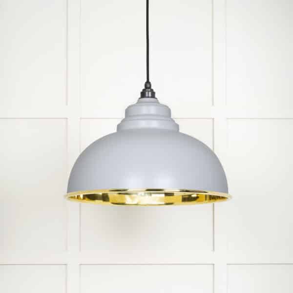 Smooth Brass Harborne Pendant in Birch 1