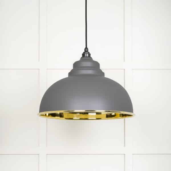 Smooth Brass Harborne Pendant in Bluff 2