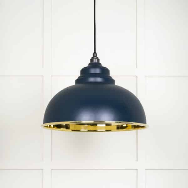 Smooth Brass Harborne Pendant in Dusk 2