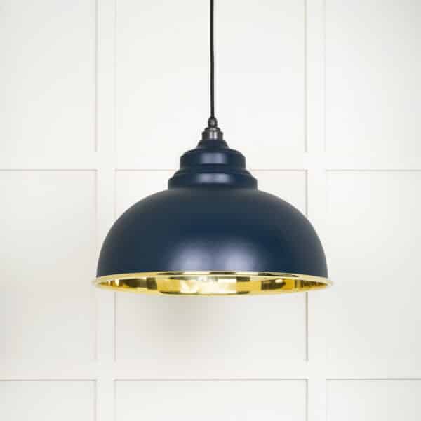 Smooth Brass Harborne Pendant in Dusk 1