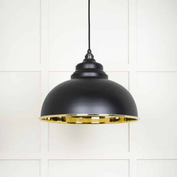 Smooth Brass Harborne Pendant in Elan Black 2