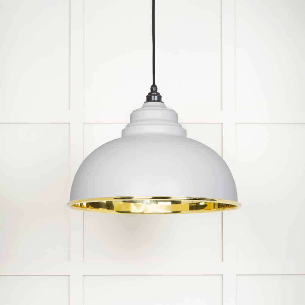 Smooth Brass Harborne Pendant in Flock 1