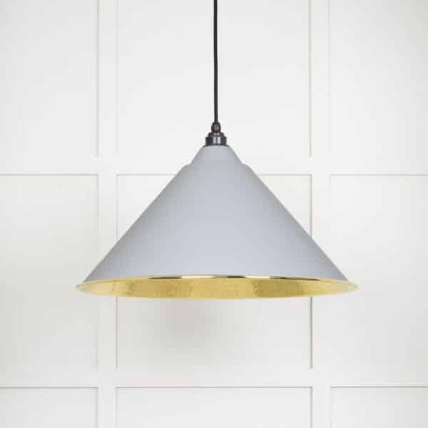 Hammered Brass Hockley Pendant in Birch 2