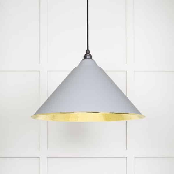 Hammered Brass Hockley Pendant in Birch 1