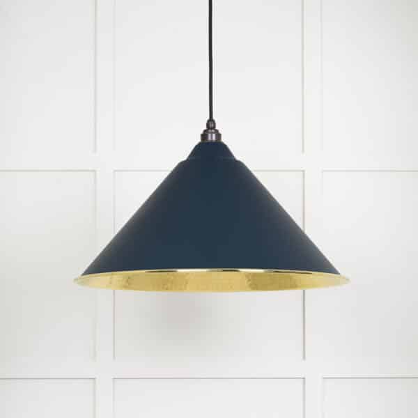 Hammered Brass Hockley Pendant in Dusk 2