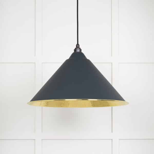 Hammered Brass Hockley Pendant in Soot 2