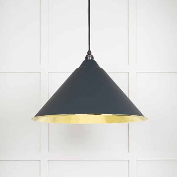 Hammered Brass Hockley Pendant in Soot 1