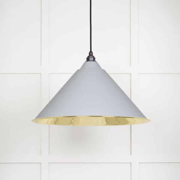 Smooth Brass Hockley Pendant in Birch 2