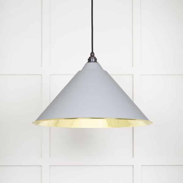 Smooth Brass Hockley Pendant in Birch 1