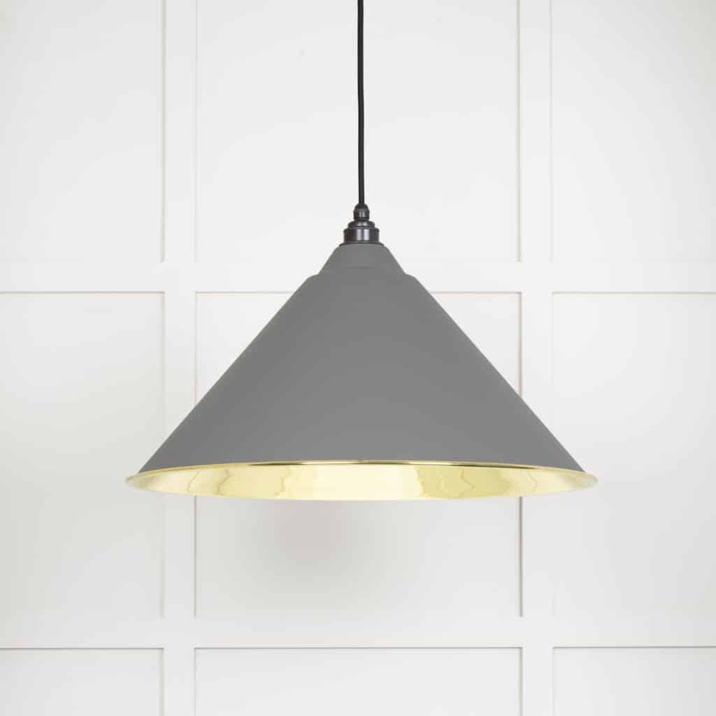 Smooth Brass Hockley Pendant in Bluff 1