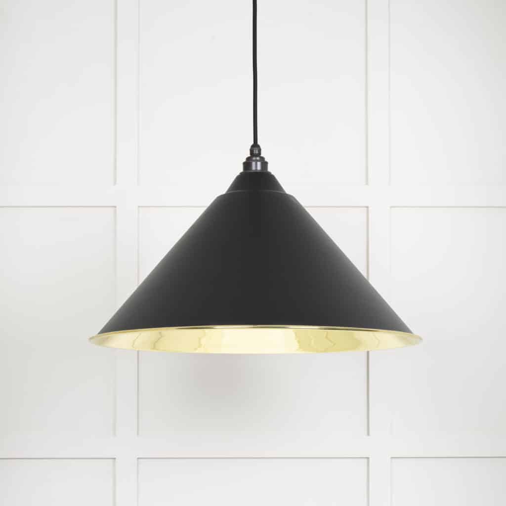 Smooth Brass Hockley Pendant in Elan Black 1