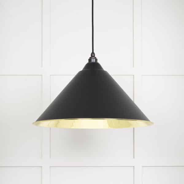 Smooth Brass Hockley Pendant in Elan Black 1