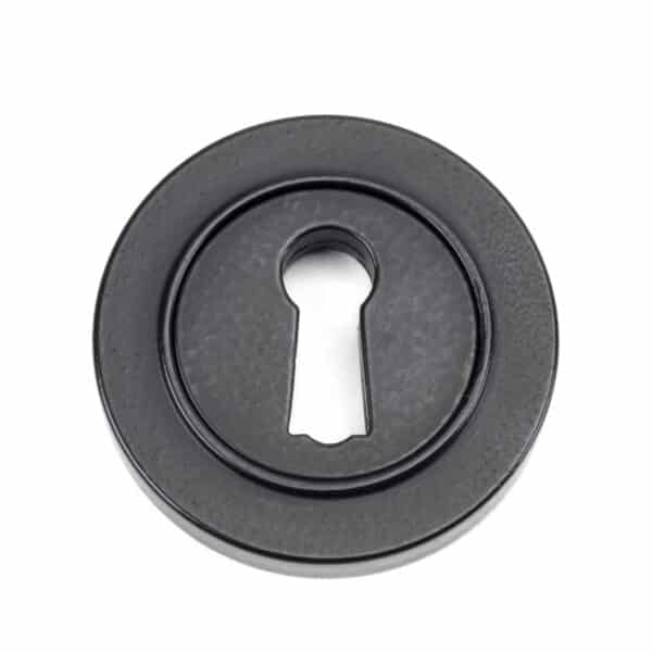 Matt Black Round Escutcheon (Plain) 1