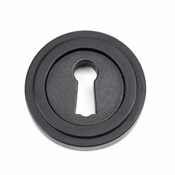 Matt Black Round Escutcheon (Art Deco) 1