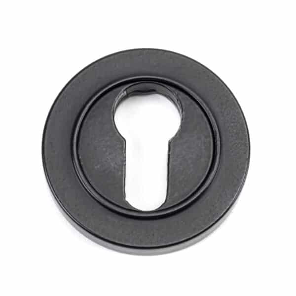 Matt Black Round Euro Escutcheon (Plain) 1