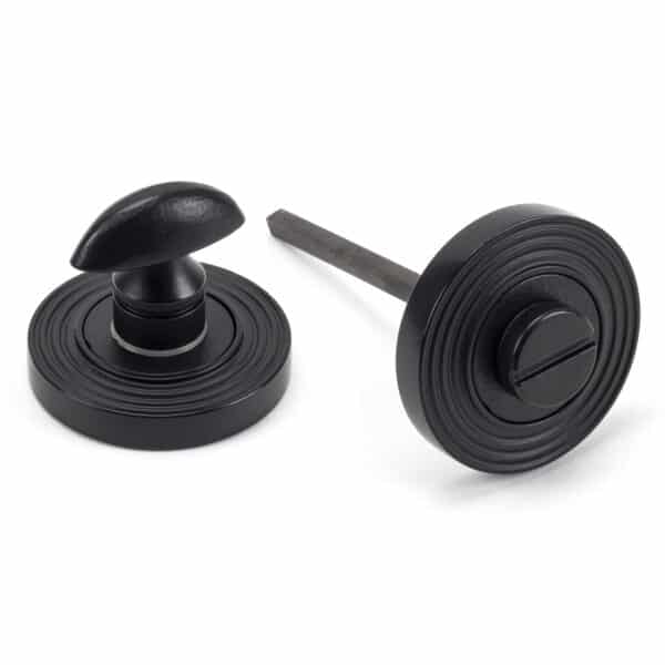 Matt Black Round Thumbturn Set (Beehive) 1