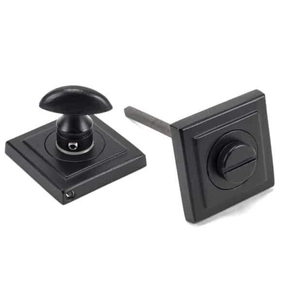 Matt Black Round Thumbturn Set (Square) 1