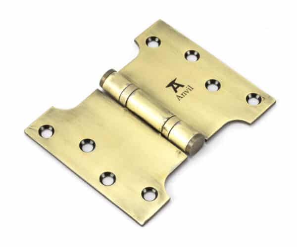 Aged Brass 4" x 3" x 5"Parliament Hinge (pair) ss 1