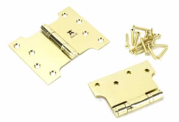 Polished Brass 4" x 3" x 5"Parliament Hinge (pair) ss 2