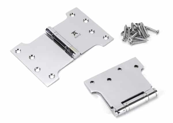 Polished Chrome 4" x 4" x 6"Parliament Hinge (pair) ss 2