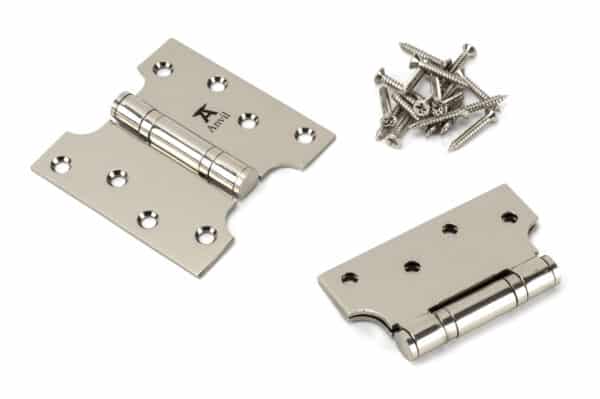 Polished Nickel 4" x 2" x 4"Parliament Hinge (pair) ss 2