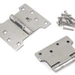 Satin SS 4" x 3" x 5"Parliament Hinge (pair) 2