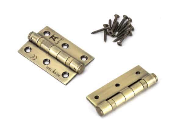 Aged Brass 3" Ball Bearing Butt Hinge (pair) ss 2