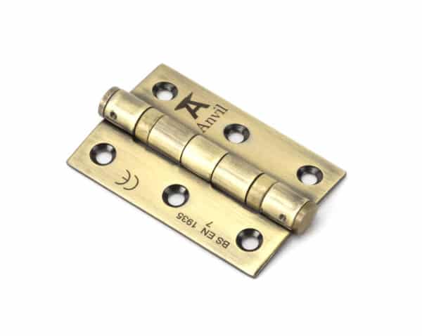 Aged Brass 3" Ball Bearing Butt Hinge (pair) ss 1